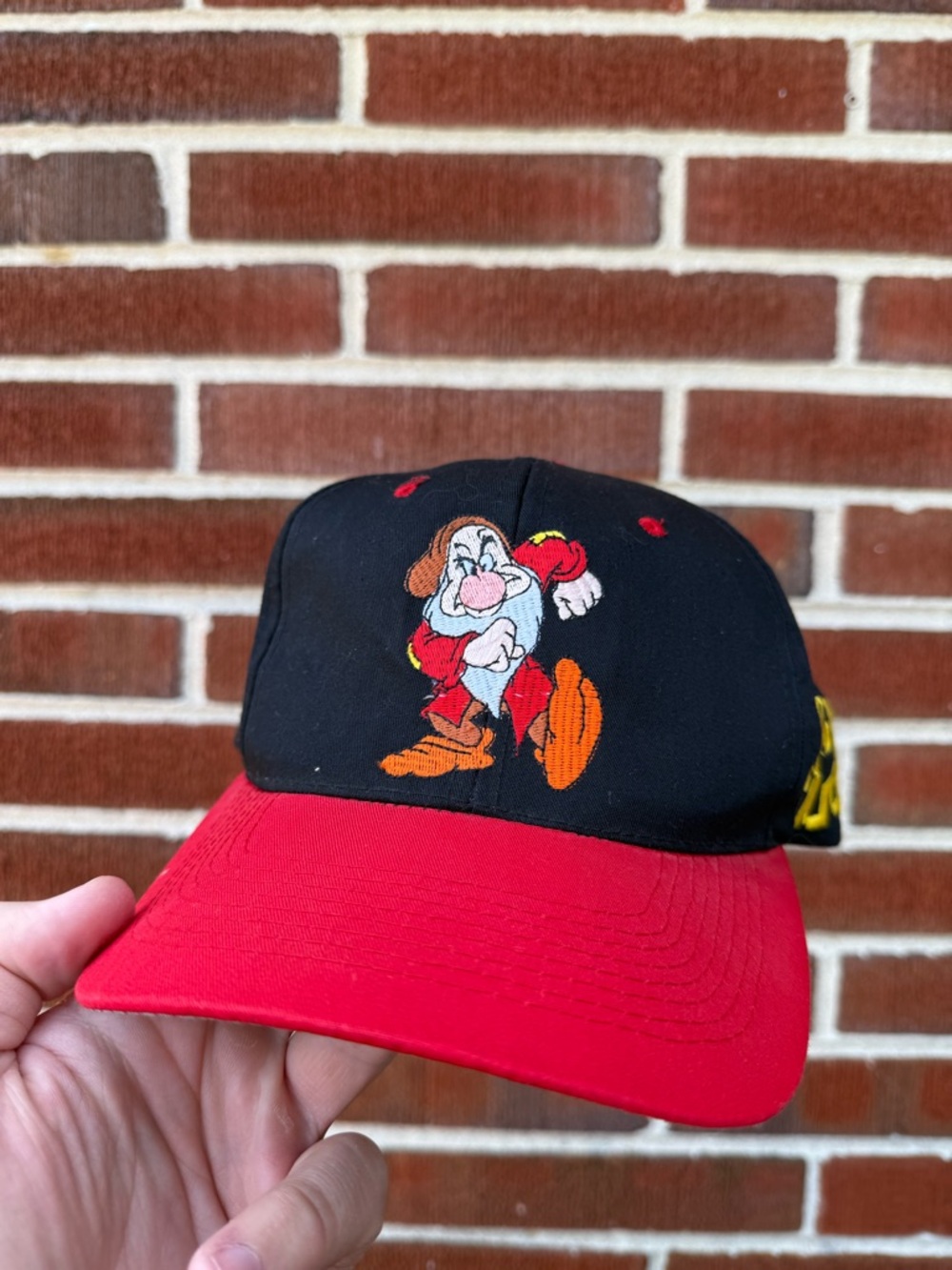 Disney Black and Red Grumpy Embroidered Baseball Cap